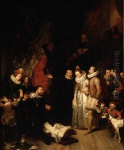 The Archdukes Albrecht and Isabella Visiting the Studio of Peter Paul Rubens by Edward Dujardin