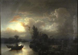 Fishermen at Night by Louis De Winter