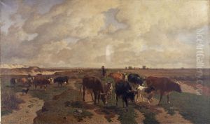 Landscape with Animals near Knokke-Heist by Louis Marie Dominique Romain Robbe