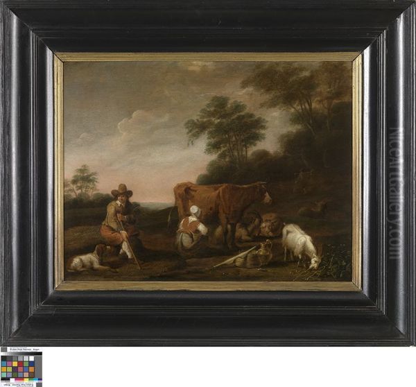 Landschap met herder en melkmeid - view 1