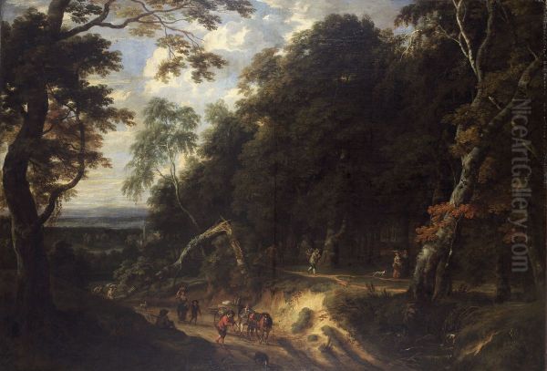 The Soignes Forest with Figures - view 1