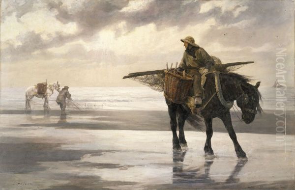 Shrimpers at Nieuwpoort - view 1