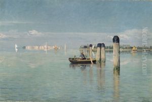 View of the Lagoon in Venice by Gustaaf Vanaise