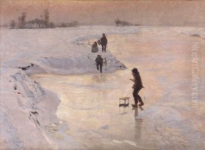 Skaters by Emile Claus