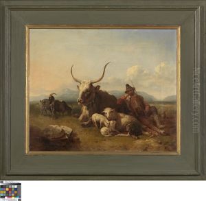 Herder met kudde by Eugene Verboeckhoven