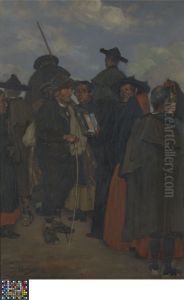 Spanish Farmers at a Market by Ignacio Zuloaga