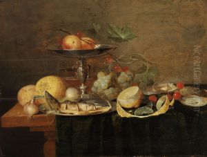Still Life with Herring and Fruits by Jan Davidsz. De Heem