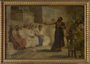 De heilige Paulus voor de Areopagus in Athene by Florimond Van Acker