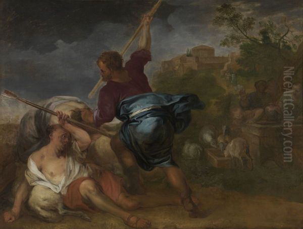 Moses defends the daughters of Jethro - view 1