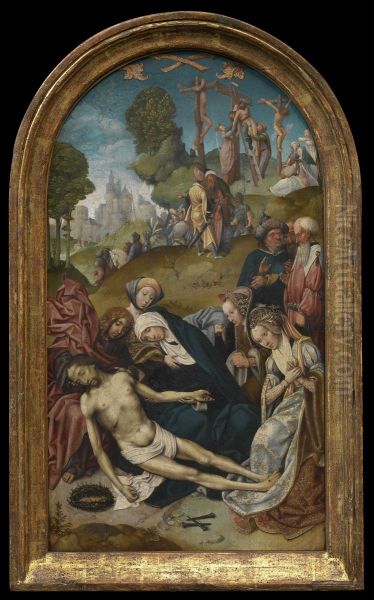 The lamentation; in the background the decrease of the cross - view 1