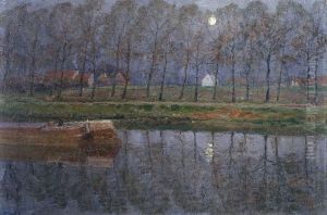 The Ghent-Terneuzen Canal by Moonlight in Spring The Ghent-Terneuzen Canal by Moonlight in Spring