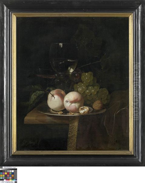 Stilleven met fruit en een wijnglas - view 1