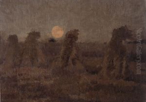 Haystacks by Night by Adriaan Jozef Heymans