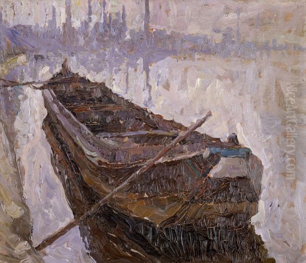 Boat on the Meuse - view 1