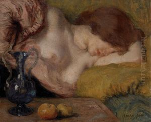 The Apples or Young Woman Sleeping by Edmond-Francois Aman-Jean
