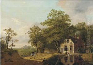 On A Country Road by Jan Gerardus Casteelen
