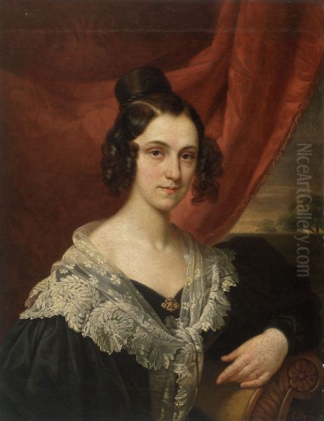 Portrait of Cordelie Caroline Jeannette De Meulemeester, the Wife of Maximiliaan Macharius Van Aelbroeck - view 1