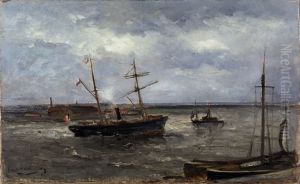 Quay in Antwerp by Louis Artan