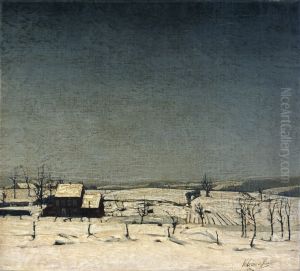 Snow Landscape in Flanders by Valerius De Saedeleer
