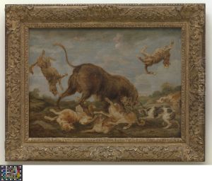 Buffalo Attacked by Dogs by Paul de Vos