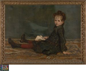 Girl sitting on a carpet