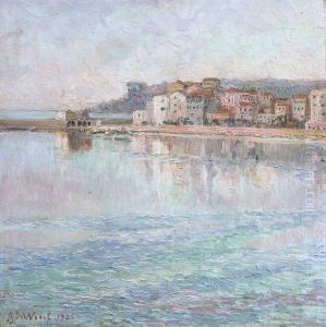Weerspiegelingen op de zee bij Menton (Cote d'Azur) by Anna de Weert