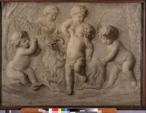 Putti Playing by Petrus Norbertus Van Reysschoot