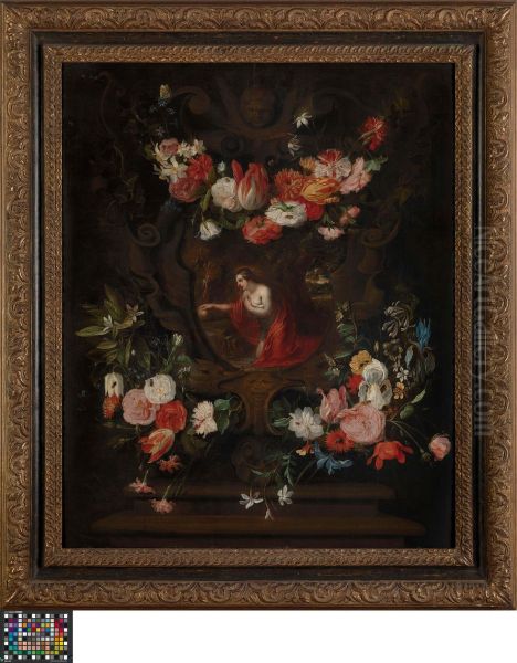 Floral Wreath with Mary Magdalene - view 1