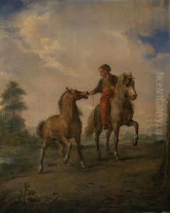 Horseman Leading a Horse by Louis Moritz