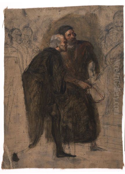 Two Men Surrounded by Figures (study) - view 1