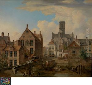 Saint Bavo's Cathedral and the Reep Canal in Ghent by Pieter-Frans De Noter
