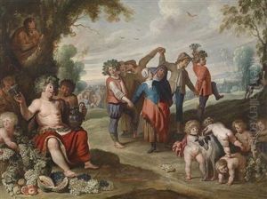 A Bacchanal by Pieter Casteels