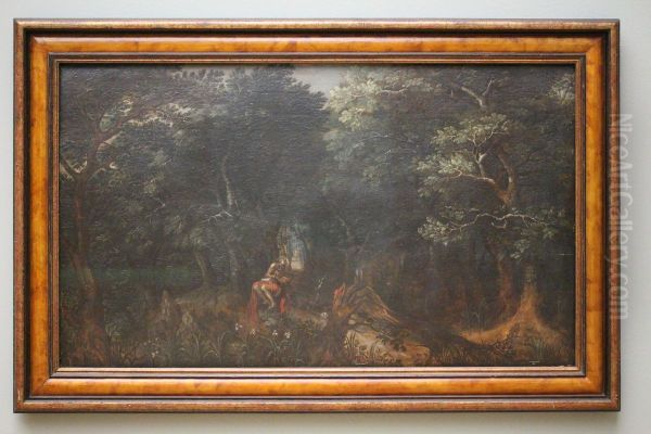 Boslandschap met de heilige Hieronymus - view 1