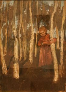 Girl in a Birch Forest by Paula Modersohn-Becker