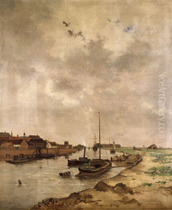 The Ghent-Terneuzen Canal in Ghent by Joseph Theodore Coosemans