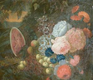 Still Life With Fruit And Flowers In A Garden Still Life With Fruit And Flowers In A Garden