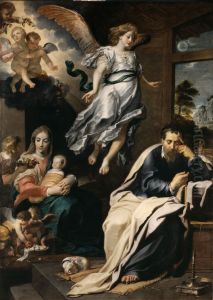 The Dream of Saint JosephMagyar:Szent Jozsef almaNederlands:Jozef in een droom door een engel gewaarschuwd by Gerard Seghers
