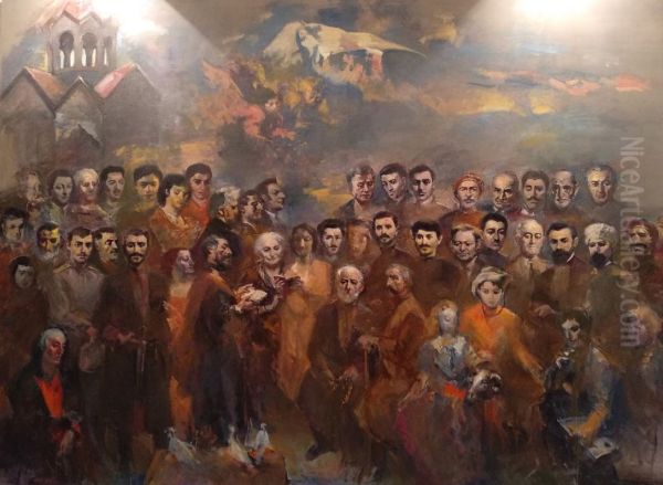 The noteable figures from Igdir. Funeral in Igdir - view 1