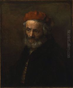 Borststuk van een oude man by Rembrandt