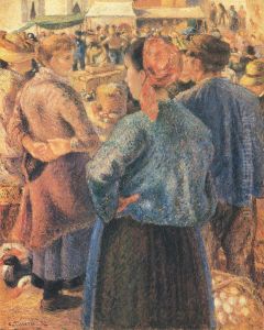 The Poultry Market, Pontoise by Camille Pissarro