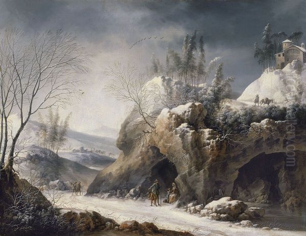 Winter Landscape with a Paseant Family - view 1