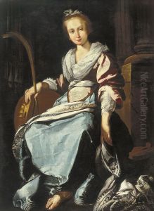 Saint Cecilia by Bernardo Strozzi