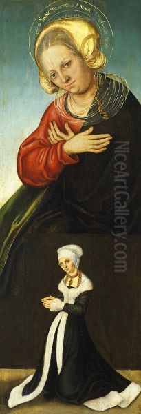 Die Heilige Anna mit Herzogin Barbara von Sachsen als Stifterin (innerer rechter Flugel eines Altars) - view 1