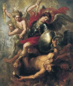 Saint Michael expelling Lucifer and the Rebellious Angels by (studio of) Rubens, Peter Paul