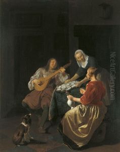 Oyster Eaters by Jacob Ochtervelt