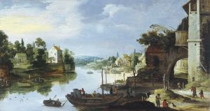 View of a Village beside a River by Joos de Momper the Younger
