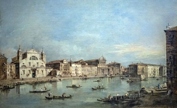 The Grand Canal with Santa Lucia and Santa Maria di NazarethFrancais:Le Grand Canal avec Santa Lucia et Santa Maria di NazarethItaliano:Il Canal Grande con Santa Lucia e Santa Maria di Nazareth - view 1