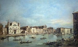The Grand Canal with Santa Lucia and Santa Maria di NazarethFrancais:Le Grand Canal avec Santa Lucia et Santa Maria di NazarethItaliano:Il Canal Grande con Santa Lucia e Santa Maria di Nazareth by Francesco Guardi