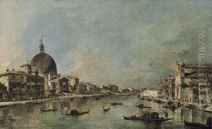 Grand Canal with San Simeone Piccolo and Santa Lucia by Francesco Guardi
