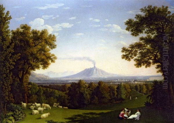 Landscape with the Palace at Caserta with the Vesuvius - view 1